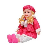 Musical Rhyming Babydoll,Big Stroller Dolls, Laughing and Singing Soft Push Stuffed Talking Girl Toy